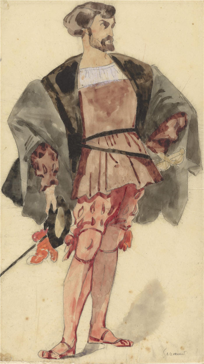 欧仁·吉罗（Eugène Giraud，法国画家）高清作品-《弗朗索瓦一世时期贵族的服装》