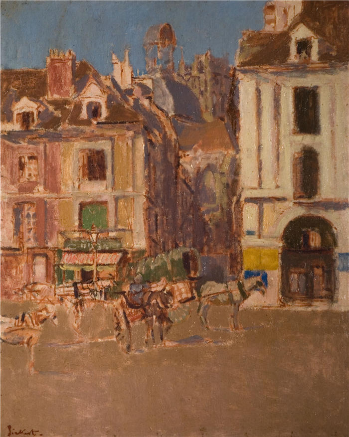 瓦尔特·西克特（Walter Sickert，英国画家）高清作品-《杜克斯内圣母院街（1902年）》
