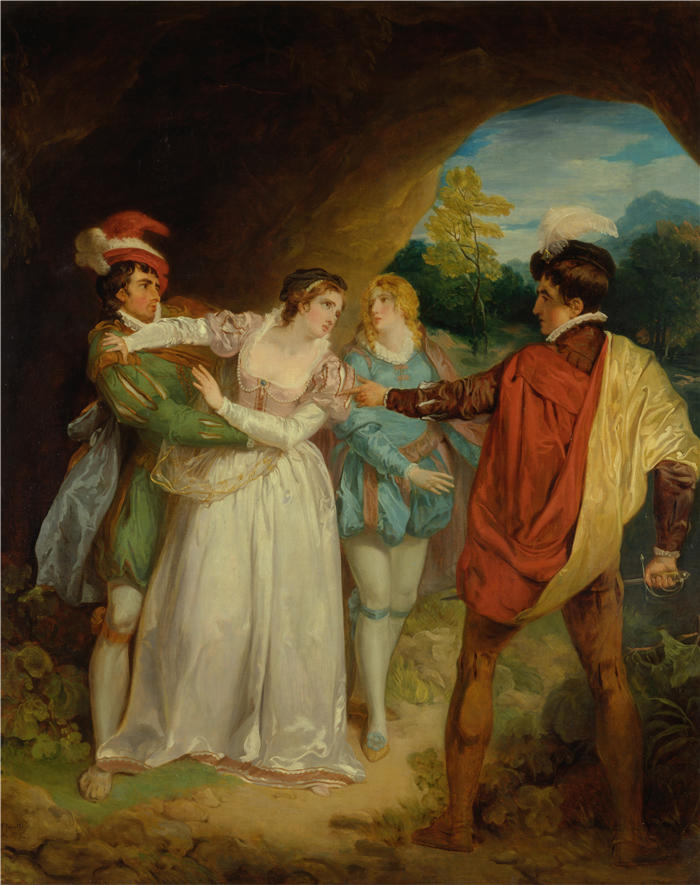 弗朗西斯·惠特利（Francis Wheatley，英国画家）高清作品-《亡命之徒洞穴（1792 年）》