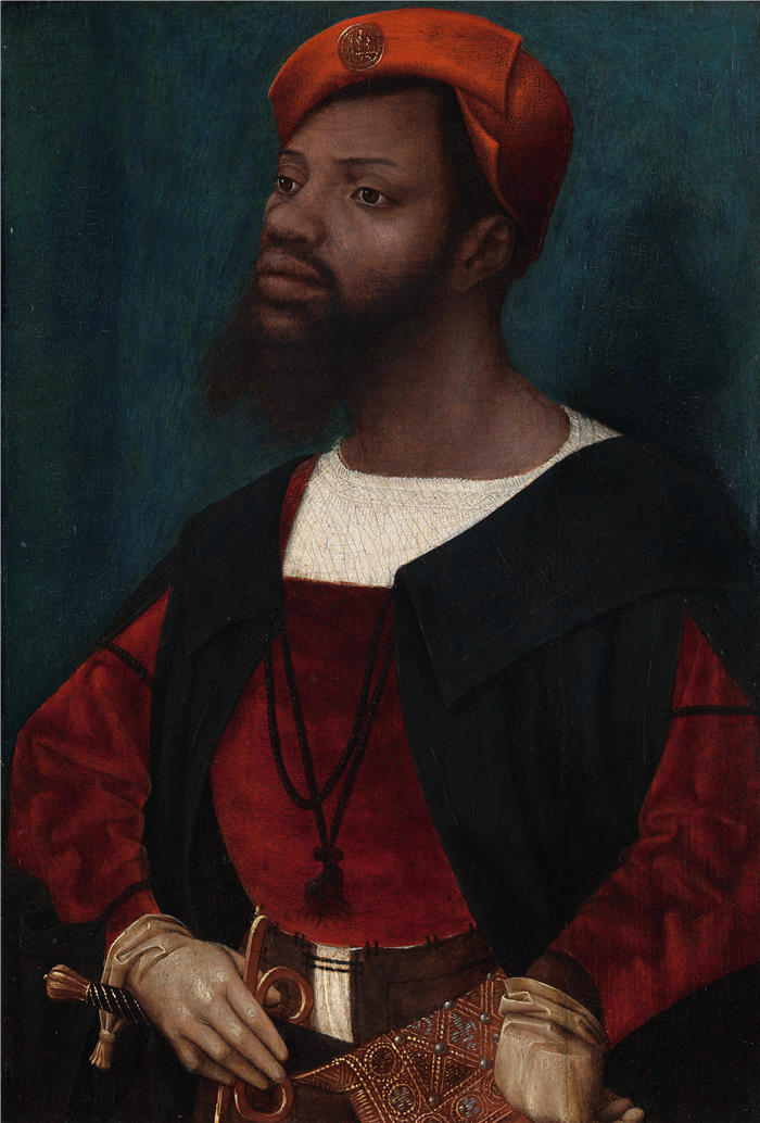 扬·莫斯塔特（Jan Mostaert，荷兰画家）高清作品-非洲人的肖像（c. 1525 - c. 1530）