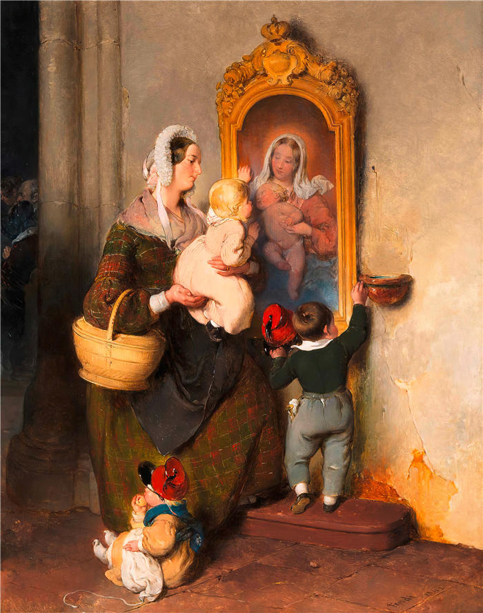 彼得·芬迪(Peter Fendi，奥地利画家)作品-《孝顺（1842）》