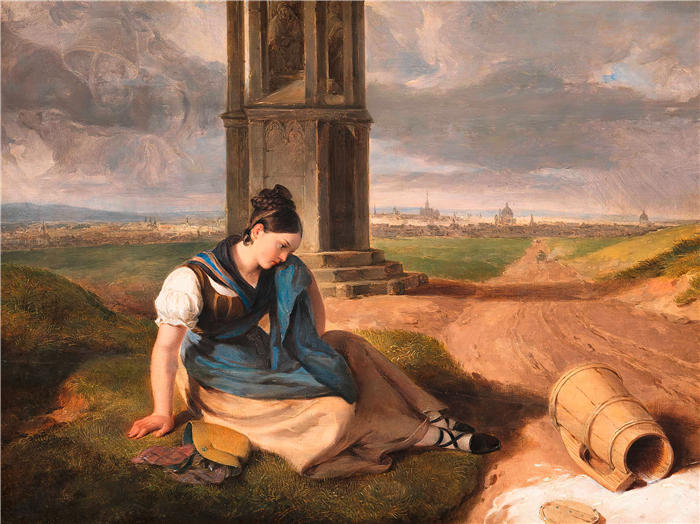 彼得·芬迪(Peter Fendi，奥地利画家)作品-《挤奶女工（1830）》