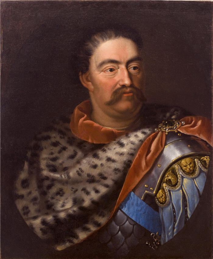扬·特里修斯（Jan Tricius，波兰画家，1620 年 - 大约 1692 年）作品-身着豹皮的约翰三世索别斯基肖像