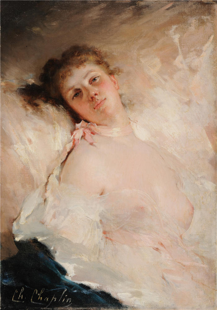 查尔斯·卓别林（Charles Chaplin，法国画家）高清作品-《遐想（约 1885 年）》