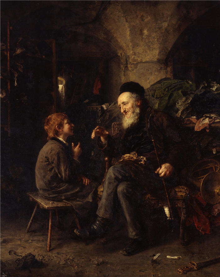 路德维希·克瑙斯（Ludwig Knaus，德国画家）高清作品-《所罗门智慧 (1878)》