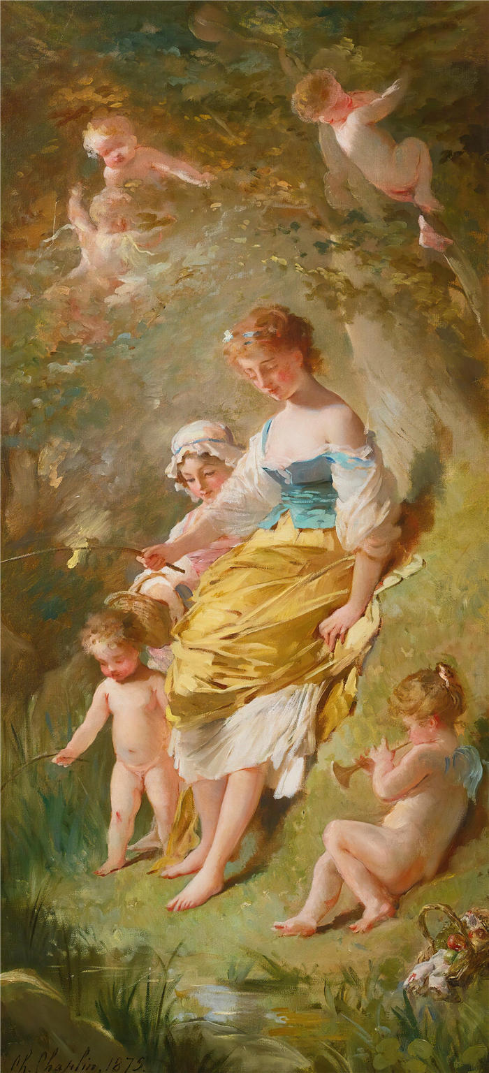 查尔斯·卓别林（Charles Chaplin，法国画家）高清作品-《小渔夫 (1875)》