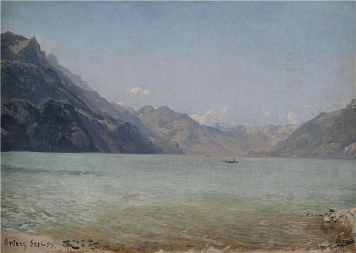 路德维希·克瑙斯（Ludwig Knaus，德国画家）高清作品-《布莱恩斯湖（1853）》