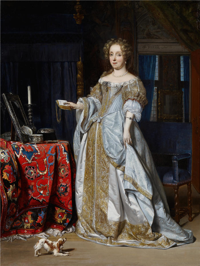 加布里埃尔·梅苏（Gabriël Metsu，荷兰画家）高清作品-《露西亚·维布兰特 (1667)》