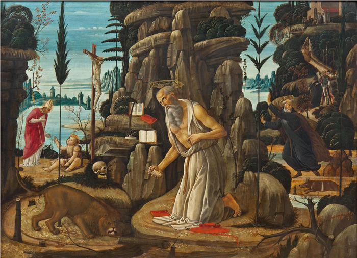 哈科波·德尔·塞拉里奥(Jacopo del Sellaio,意大利画家)作品-忏悔的圣杰罗姆