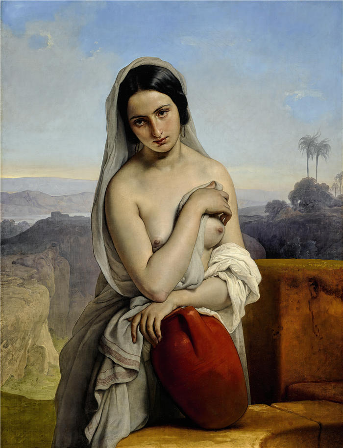 弗朗西斯科·海耶兹（ Francesco Hayez，意大利画家）高清作品-《井边的丽贝卡》