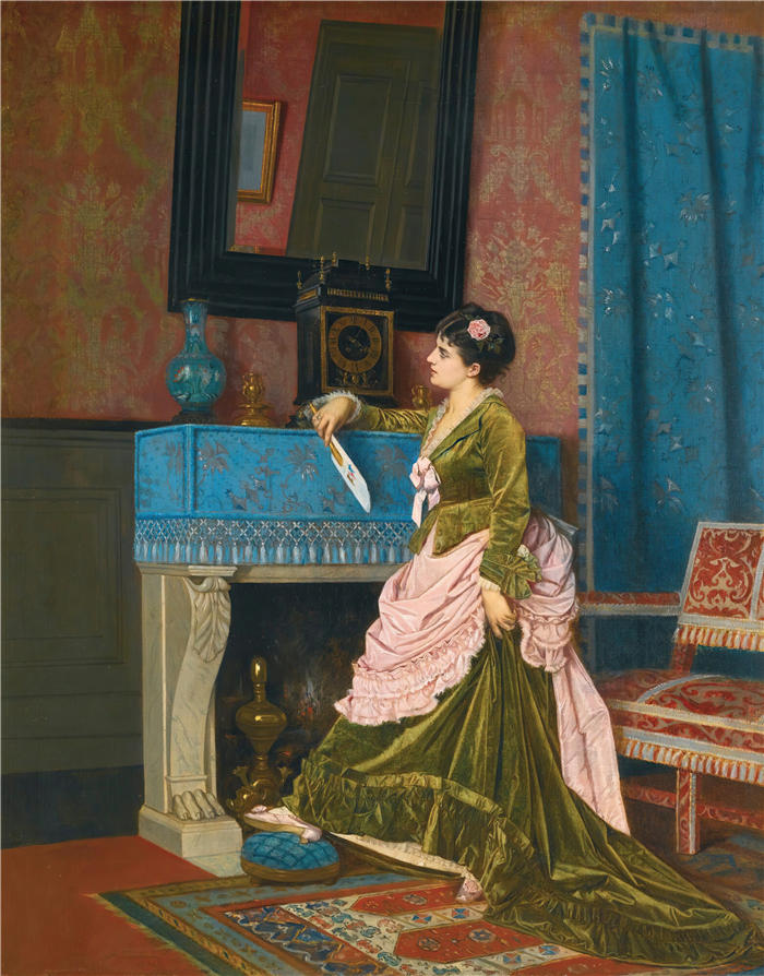 奥古斯特·图尔穆什（Auguste Toulmouche，法国画家）高清作品-《爱情之书 (1873)》
