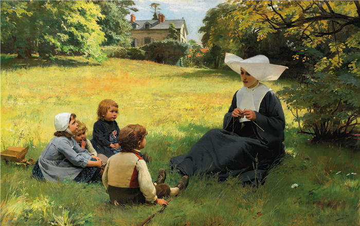 路易斯·埃米尔·阿丹（Louis Emile Adan，法国画家，1839 - 1937）作品-问答课