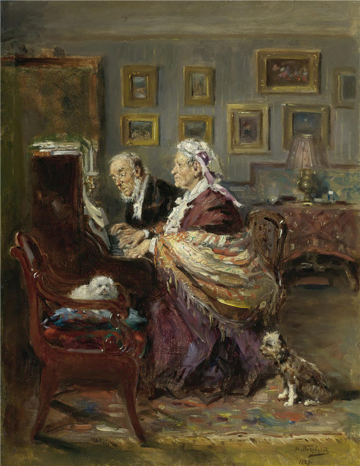 弗拉基米尔·叶戈罗维奇·马科夫斯基（Vladimir Egorovich Makovsky，俄罗斯画家）作品-《四手（1889）》