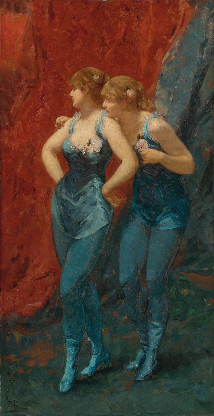 查尔斯·赫尔曼斯（Charles Hermans，比利时画家）作品-两名舞者（1859 年至 1924 年间）