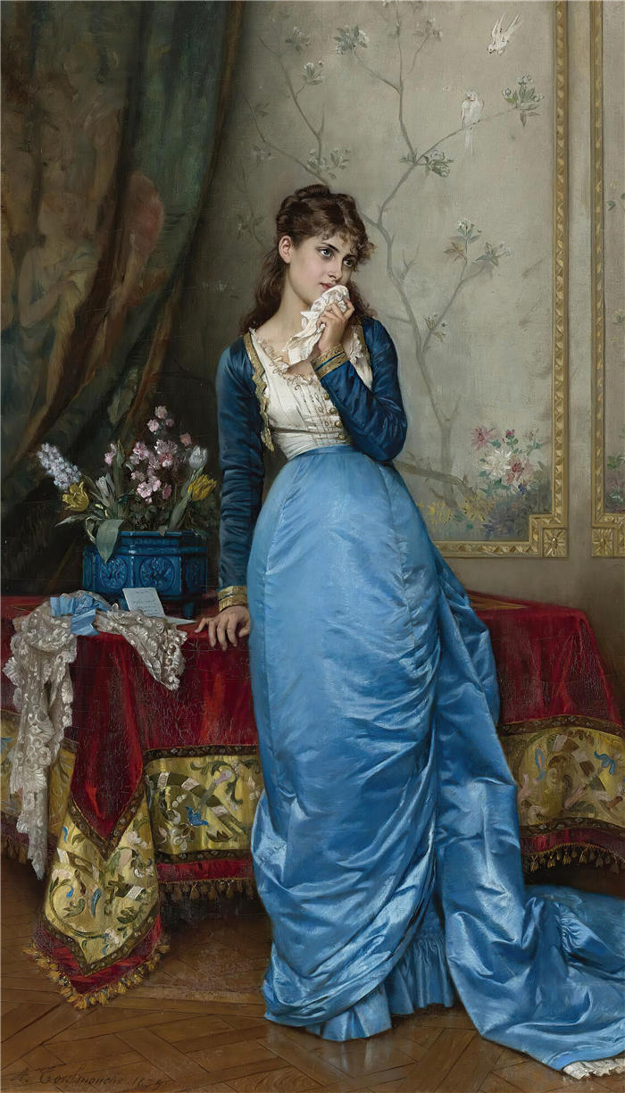 奥古斯特·图尔穆什（Auguste Toulmouche，法国画家）高清作品-《信 (1879)》