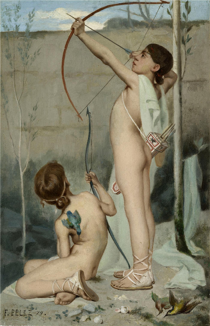 费尔南德·佩雷斯（Fernand Pelez，法国画家）高清作品-《弓箭手 (1879)》