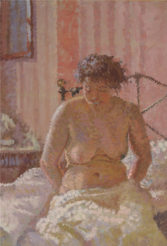 哈罗德·吉尔曼（Harold Gilman，英国画家）高清作品-《室内裸体》