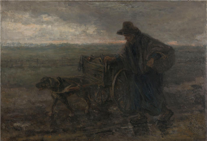 约瑟夫·以色列（Jozef Israëls，荷兰画家）作品-《在乡村道路和田野上（1892 年）》