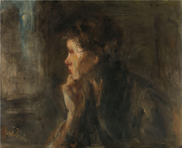 约瑟夫·以色列（Jozef Israëls，荷兰画家）作品-《“冥想”（1896 年）》