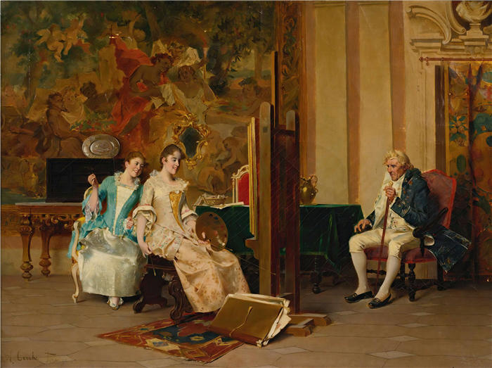 阿德里亚诺·切基（Adriano Cecchi ，意大利人，1850-1936 年）作品-肖像画家