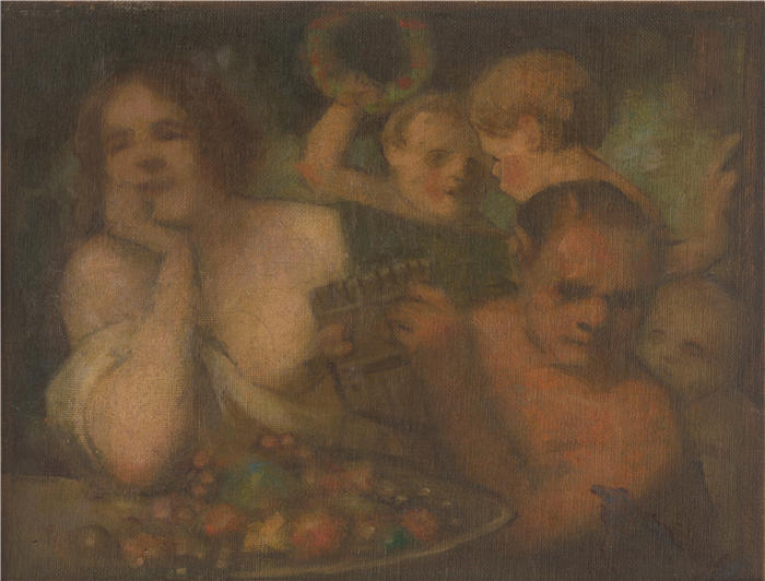 米兰·托姆卡·米特洛夫斯基（Milan Thomka Mitrovský，斯洛伐克画家）作品-《酒神 (1901–1950)》