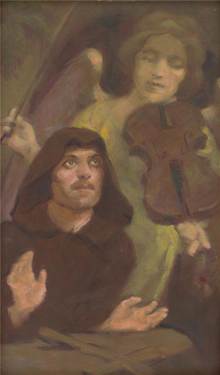 米兰·托姆卡·米特洛夫斯基（Milan Thomka Mitrovský，斯洛伐克画家）作品-《在狂喜中（1900）》