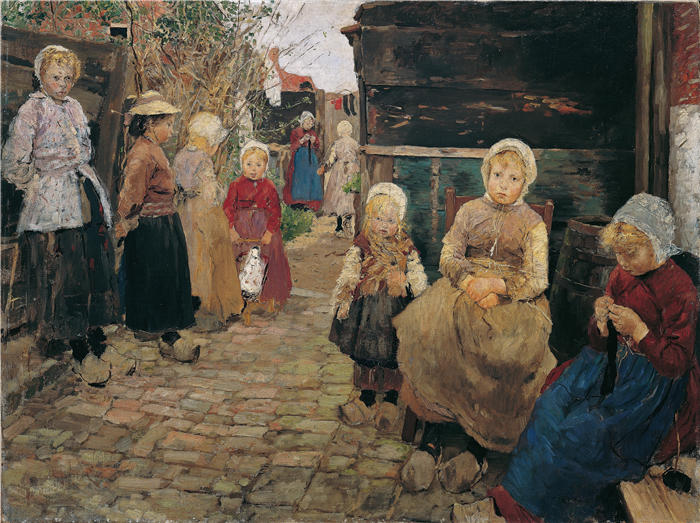 弗里茨·冯·乌德(Fritz von Uhde,德国画家)作品 -《赞德沃特渔民的孩子(1882 年)》