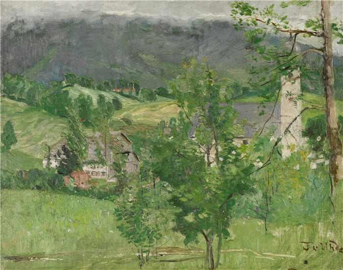 弗里茨·冯·乌德(Fritz von Uhde,德国画家)作品 -《泰根湖畔的罗塔赫酒店》