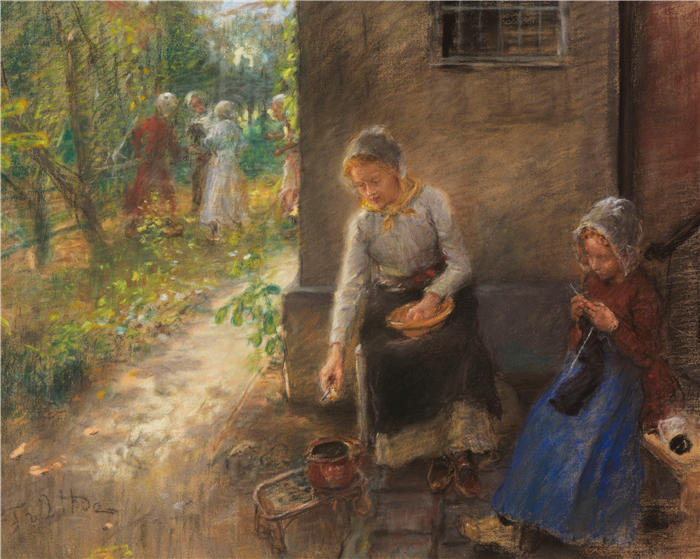 弗里茨·冯·乌德(Fritz von Uhde,德国画家)作品 -《赞德沃特的霍夫 (1903)》