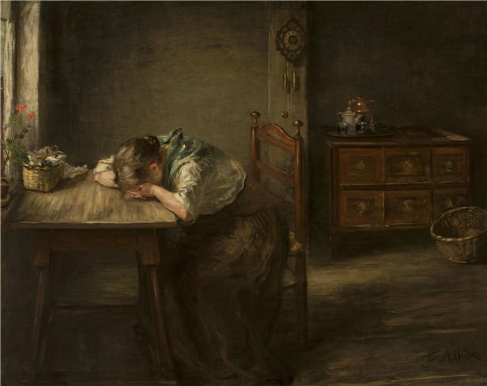 弗里茨·冯·乌德(Fritz von Uhde，德国画家)作品 -《被遗弃（1890 年）》
