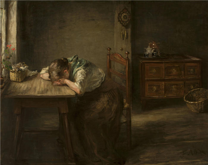 弗里茨·冯·乌德(Fritz von Uhde,德国画家)作品 -《被遗弃(1890 年)》
