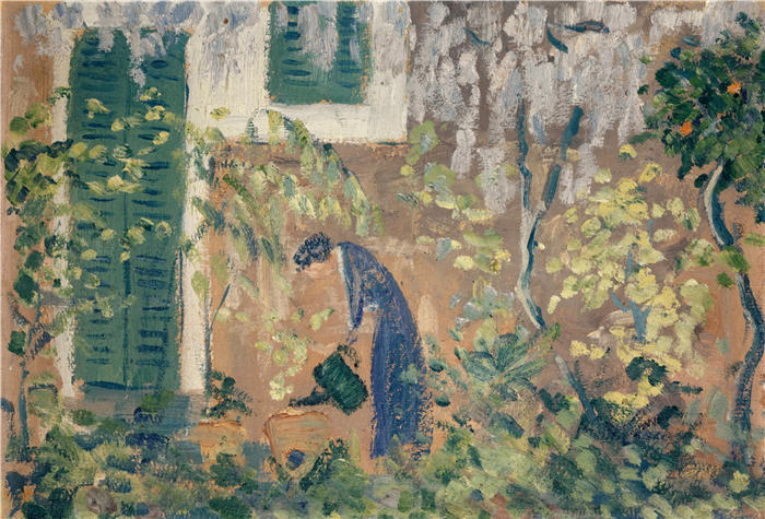 恩斯特·希斯（Ernst Schiess，瑞士画家）高清作品-《苏德利赫姆花园的女士》