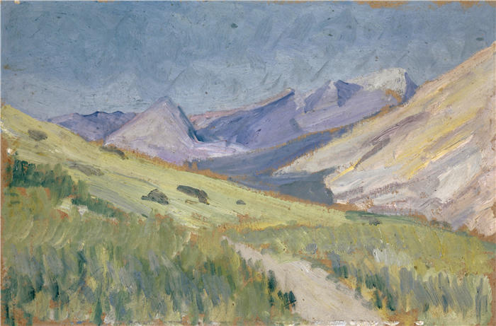恩斯特·希斯（Ernst Schiess，瑞士画家）高清作品-《马洛卡山区山谷中的草地》