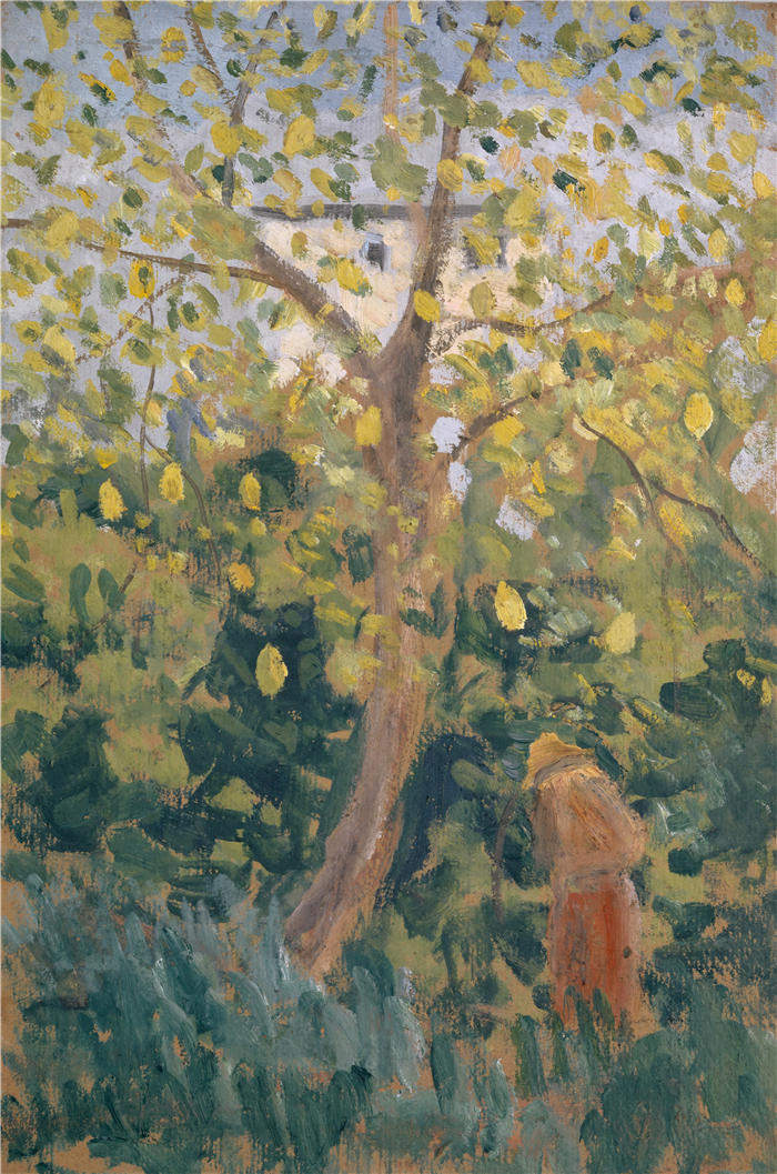 恩斯特·希斯（Ernst Schiess，瑞士画家）高清作品-《秋天树叶变黄的树》