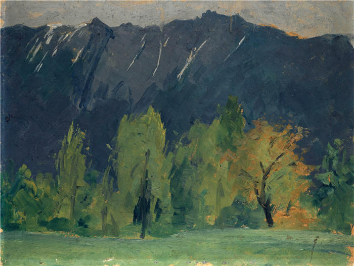 恩斯特·希斯（Ernst Schiess，瑞士画家）高清作品-《山风景》