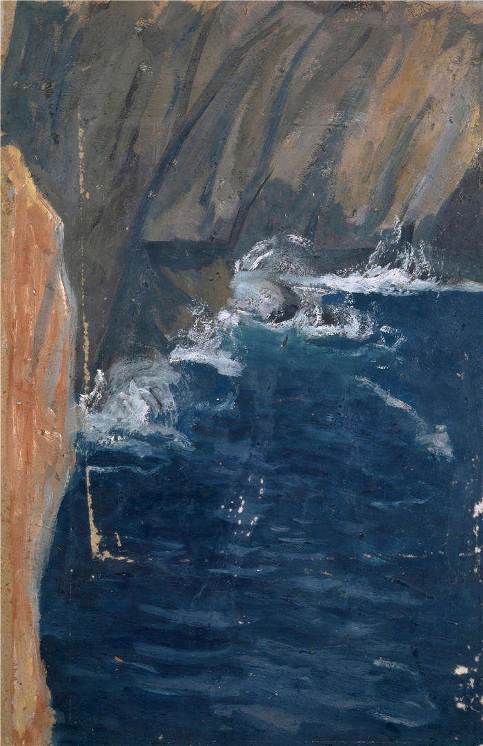 恩斯特·希斯（Ernst Schiess，瑞士画家）高清作品-《在悬崖上破浪》