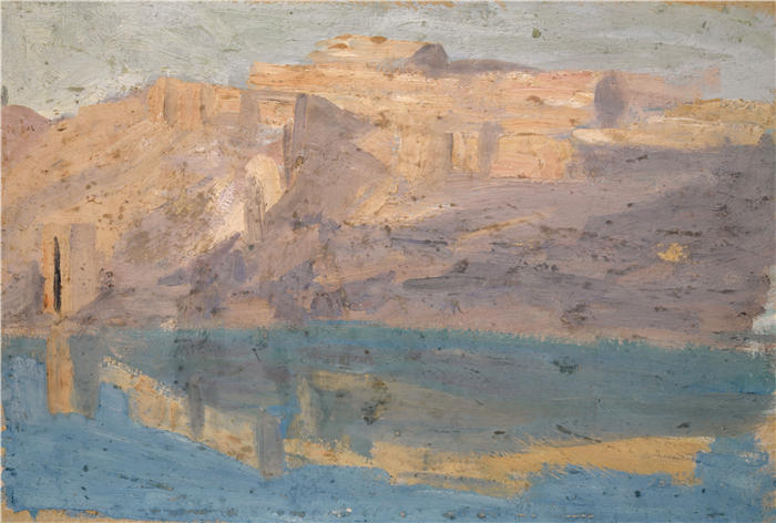 恩斯特·希斯（Ernst Schiess，瑞士画家）高清作品-《托莱多附近的塔霍岩岸》
