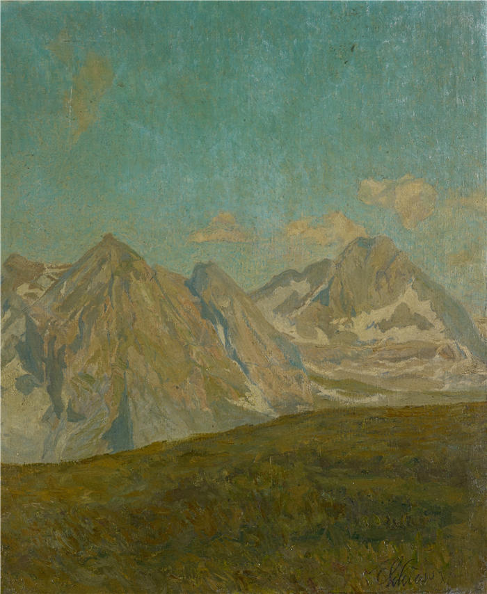恩斯特·希斯（Ernst Schiess，瑞士画家）高清作品-《山脉 (1911)》