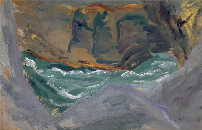 恩斯特·希斯（Ernst Schiess，瑞士画家）高清作品-《裂缝中的海浪(1)》