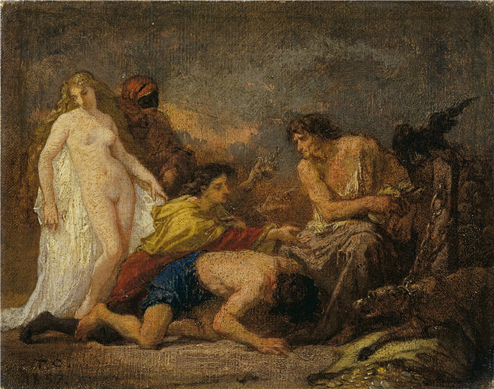 托马斯·库图尔（Thomas Couture，法国画家）高清作品-《雅典的丁满 (1857)》