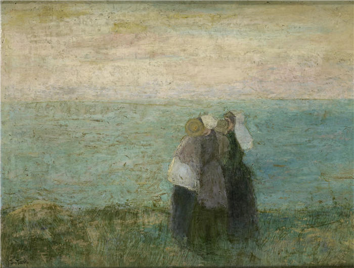 扬·托罗普（Jan Toorop，荷兰画家）作品-《海上的女人（1885-1897）》