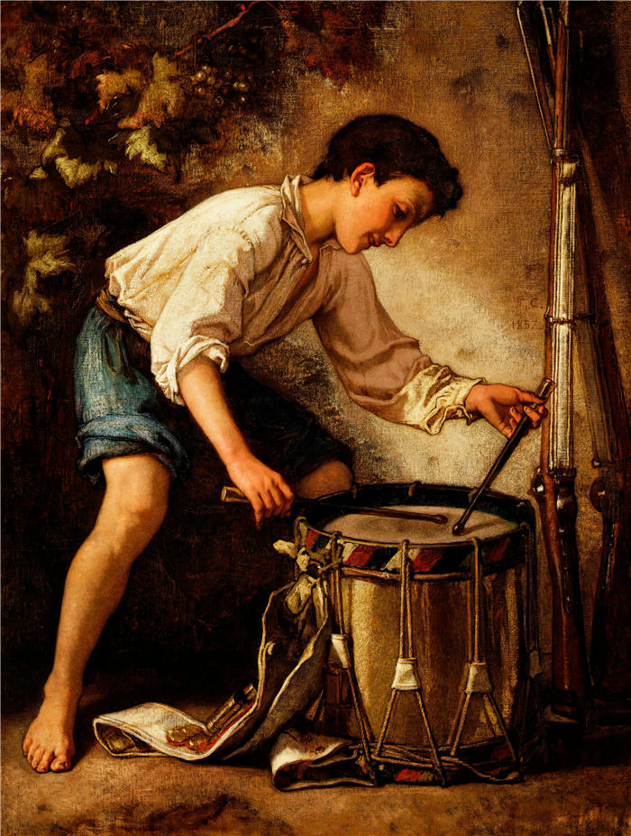 托马斯·库图尔（Thomas Couture，法国画家）高清作品-《鼓手男孩 (1857)》