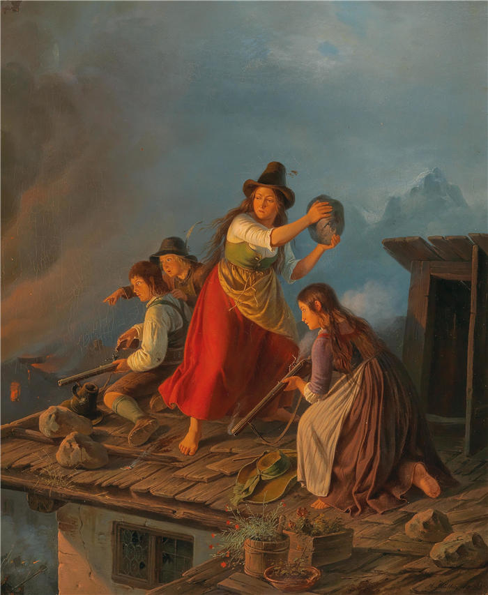 乔治·安托万·罗切格罗斯（Georges 卡尔·弗里德里希·莫里茨·穆勒（Carl Friedrich Moritz Müller，德国画家）-蒂罗尔叛乱的场景（1844 年）