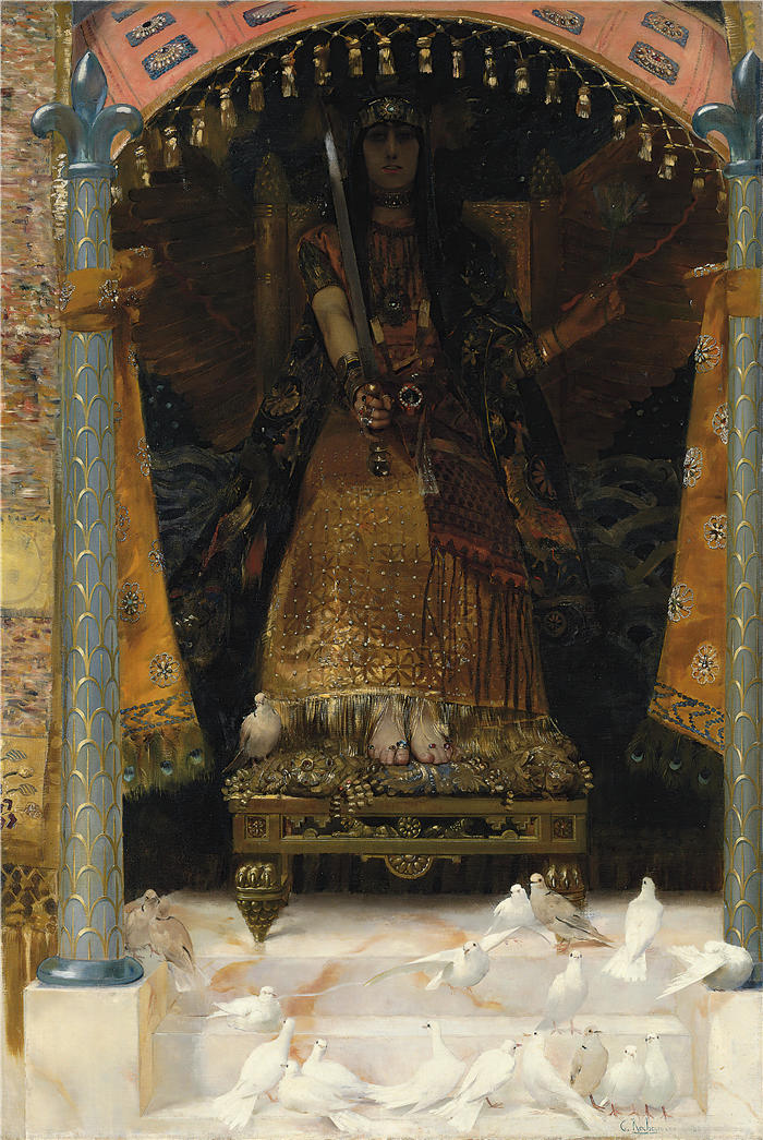 乔治·安托万·罗切格罗斯（Georges Antoine Rochegrosse，法国画家）高清作品-《战争与和平 (1886)》