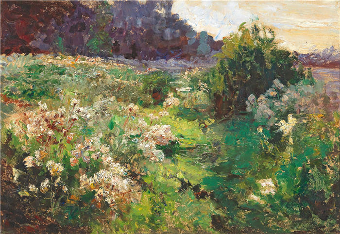 奥尔加·威辛格-弗洛里安（Olga Wisinger-Florian，奥地利画家）作品-《草地》