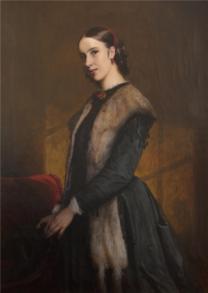 伊丽莎白·杰里乔·鲍曼(Elisabeth Jerichau Baumann,波兰画家)作品-《Forfatterinden 艾玛·克拉夫特 (1834 – 1881)》