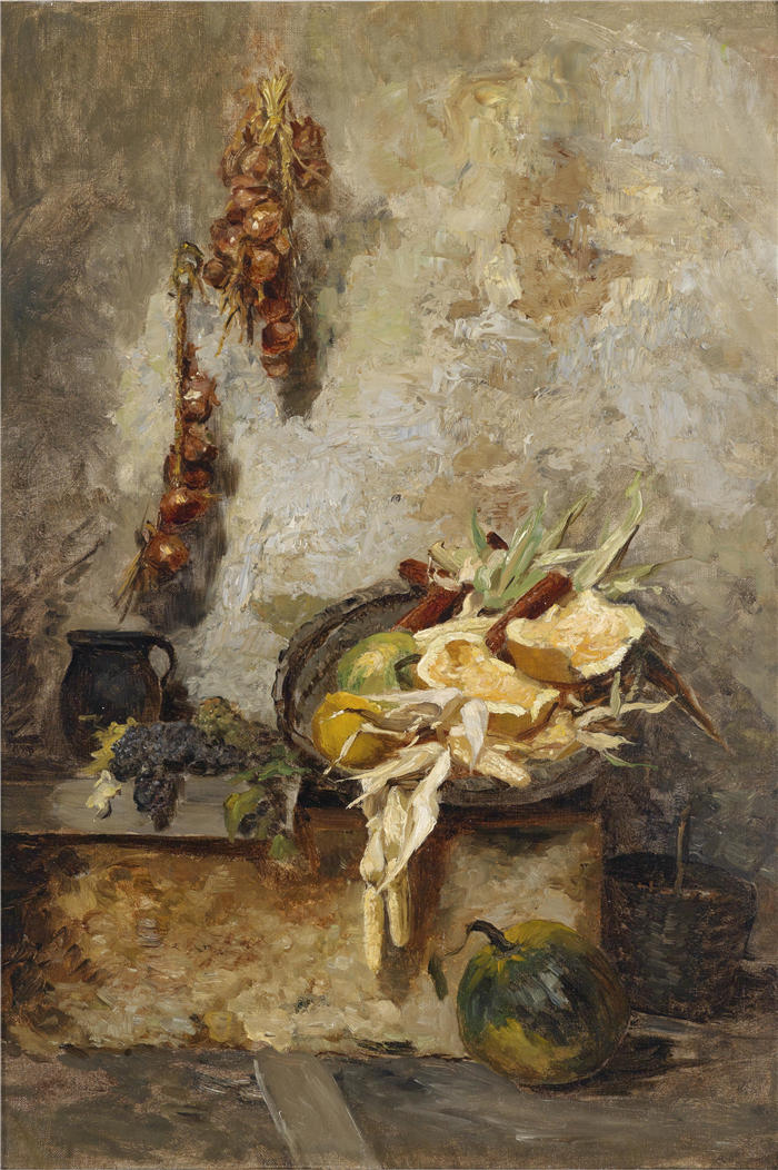 奥尔加·威辛格-弗洛里安（Olga Wisinger-Florian，奥地利画家）作品-《静物画》