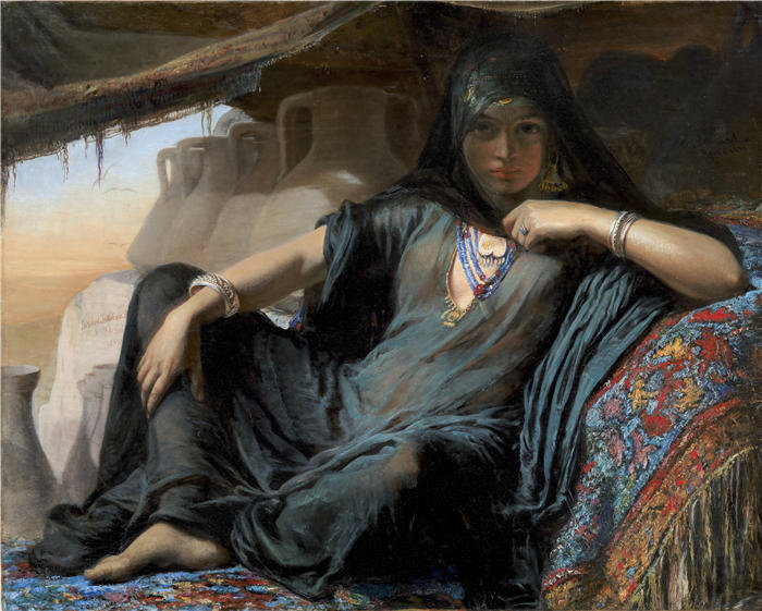 伊丽莎白·杰里乔·鲍曼(Elisabeth Jerichau Baumann,波兰画家)作品-《Gizeh 的埃及锅贩(1899 年)》
