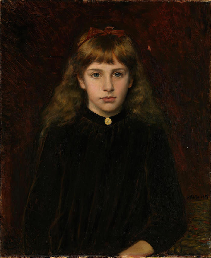 彼得·尼古拉·阿尔博（Peter Nicolai Arbo，挪威画家）高清作品-《Dagny Kiær 的肖像（1885 年）》