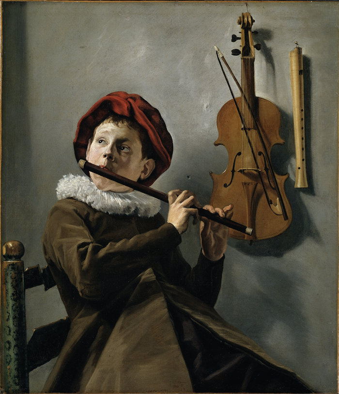 朱迪思·莱斯特（Judith Leyster，荷兰画家）高清作品-《吹长笛的男孩（1630 年代）》
